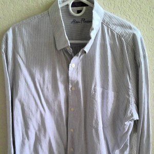 Long sleeve, white with black polka dot, button down